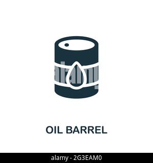 Ölfass-Symbol. Monochromes einfaches Element aus der Sammlung der Ölindustrie. Creative Oil Barrel Symbol für Web-Design, Vorlagen, Infografiken und vieles mehr Stock Vektor