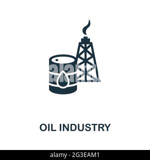 Symbol für die Ölindustrie. Monochromes einfaches Element aus der Sammlung der Ölindustrie. Creative Oil Industry Icon für Webdesign, Vorlagen, Infografiken und mehr Stock Vektor