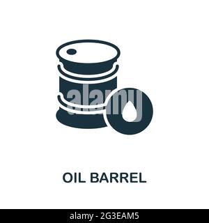 Ölfass-Symbol. Monochromes einfaches Element aus der Verpackungskollektion. Creative Oil Barrel Symbol für Web-Design, Vorlagen, Infografiken und vieles mehr Stock Vektor