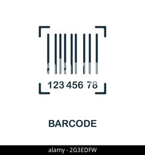 Barcode-Symbol. Monochromes einfaches Element aus der Verpackungskollektion. Kreatives Barcode-Symbol für Webdesign, Vorlagen, Infografiken und mehr Stock Vektor