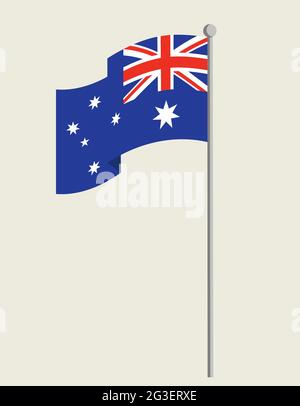 Flagge Australiens. Zustandssymbol in flacher Form. Stock Vektor