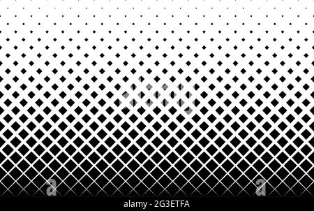 Geometrisches Muster basierend auf Quadraten auf weißem Hintergrund.Nahtlos in eine Richtung.kurzer Ausblenden. 26 Figuren in der Höhe. Die radiale Transformation traf sich Stock Vektor