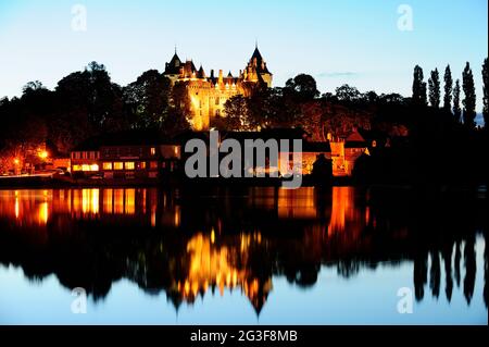 FRANKREICH. BRETAGNE. ILE ET VILAINE (35) COMBOURG.DAS SCHLOSS. (BILD NICHT VERFÜGBAR FÜR KALENDER ODER POSTKARTEN) Stockfoto