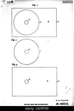 Unterlagen, Patent, Patentschrift Nummer 168313, Kaiserliches Patentamt, an: Comte Jules de Payer, ARTIST'S COPYRIGHT MUSS NICHT FREIGEGEBEN WERDEN Stockfoto