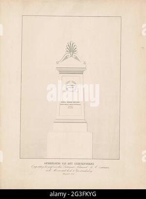 Gedenkstätte für Vize-Admiral saltman, 1846; Bild der Gedenkschilder am Grab des Leutnants Admiraal J.A. Zoutman in der reformierten Kirche in Geertruidenberg ten Jare 1846. Memorial wurde 1846 für den Vizeadmiral J.A. gegründet Zoutman, gestorben am 7. Mai 1793. Auf dem Denkmal die Erwähnung der Seeschlacht bei Doggersbank am 5. August 1781. Gedenkstätte in der Geertruidenskerk oder Grote Kerk in Geertruidenberg im Auftrag der örtlichen Abteilung der Gesellschaft an Nut van 't General. Stockfoto