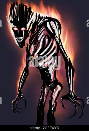 Illustration einer dämonischen Kreatur Stockfoto