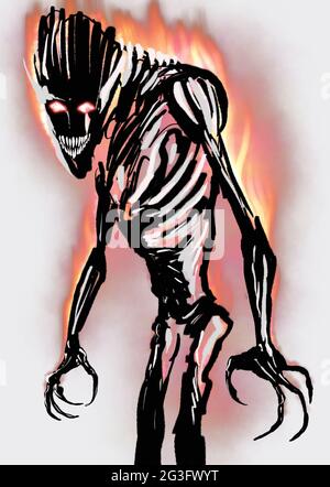 Illustration einer dämonischen Kreatur Stockfoto