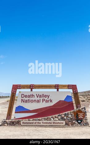 Death Valley Eingang Stockfoto