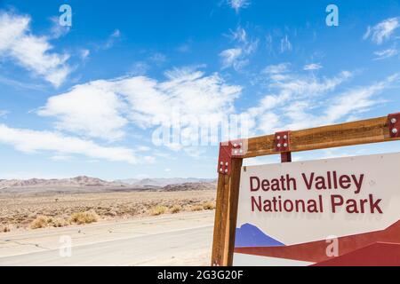 Death Valley Eingang Stockfoto