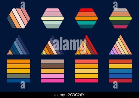Sonnenuntergang im Retro-Stil. Vintage Sun Kollektion im Stil der 70er Jahre. Stock Vektor