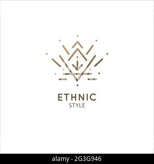 Vektorlogo der Vorlage für geometrische Elemente. Sakrales Symbol für Tintenfahnchen. Umreißen Symbol der abstrakten Formen Stock Vektor