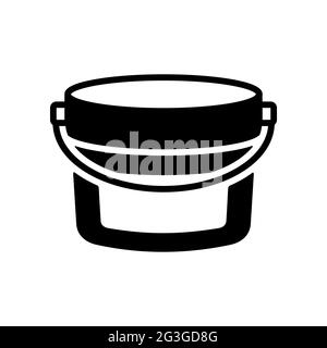 Pastic Eimer Behälter für Farbe oder Lebensmittel Glyphe Symbol. Konstruktion, Reparatur und Gebäude Vektor-Design und Illustration Stock Vektor