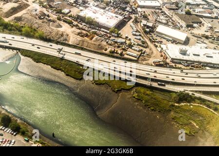 Luftaufnahme von Queens Borough, New York Stockfoto