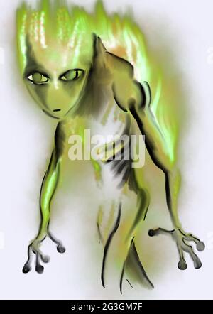 Illustration einer dämonischen Kreatur Stockfoto