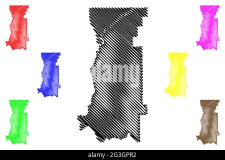 Stevens County, State of Washington (U.S. County, United States of America, USA, U.S., US) Kartenvektordarstellung, Scribble-Skizze Stevens-Karte Stock Vektor