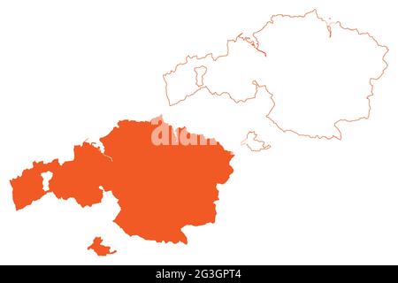 Provinz Biskaya (Königreich Spanien, Baskische Autonome Gemeinschaft, Baskenland) Kartenvektordarstellung, Skizze Biskaya-Karte Stock Vektor