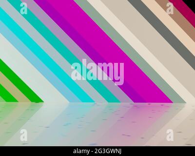 Coole farbige Textur mit Linien. Moderne geometrische abstrakte Illustration mit Notensystemen. Das Muster kann für Geschäftsanzeigen, Broschüren, Broschüren verwendet werden. Stockfoto