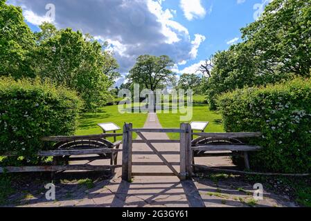 Das Magna Carta Denkmal auf dem Land in Runnymede, Surrey, England Stockfoto