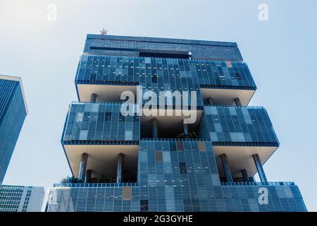 RIO DE JANEIRO, BRASILIEN - 28. JANUAR 2015: Petrobras Hauptsitz in Rio de Janeiro. Stockfoto