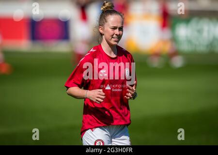 Bath, England, 04. April 2021. Barclays FA Women's Super League-Spiel zwischen Bristol City und Arsenal, gespielt im Twerton Park, Bath. Stockfoto