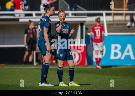 Bath, England, 04. April 2021. Barclays FA Women's Super League-Spiel zwischen Bristol City und Arsenal, gespielt im Twerton Park, Bath. Stockfoto