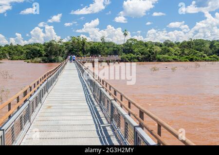 Touristenpfad im Iguazu Nationalpark in Argentinien Stockfoto