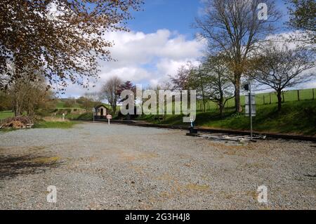 Castle Caereinion Station an der Welshpool & Llanfair Schmalspurbahn, in der Nähe von Castle Caereinion, Montgomeryshire, Wales Stockfoto