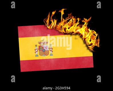 Flaggen brennen - Spanien Stockfoto