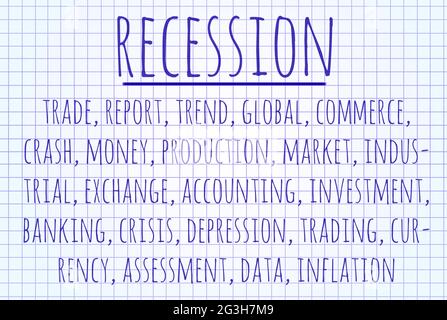 Rezession Wort cloud Stockfoto