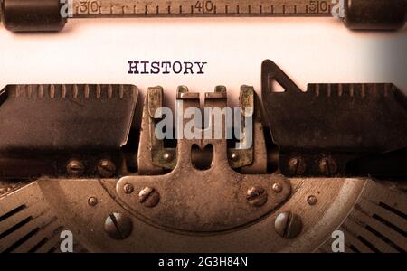 Vintage Inschrift gemacht mit der alten Schreibmaschine Stockfoto