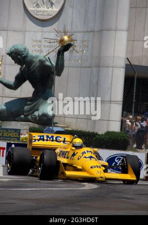 Ayrton Senna. 1987-Detroit-Grand-Prix Stockfoto