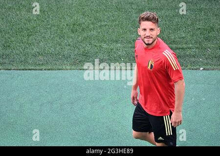 Die belgischen Dries Mertens, aufgenommen während einer Trainingseinheit der belgischen Fußballnationalmannschaft Red Devils, in Kopenhagen, Dänemark, am Mittwoch, den 16. Juni 2 Stockfoto