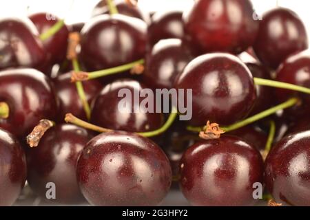 Mehrere reife Kirschen Beeren, Nahaufnahme. Stockfoto