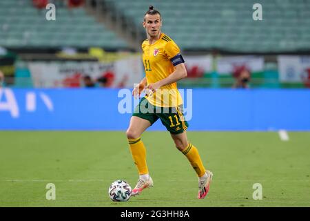 Gareth Bale von Wales während des UEFA Euro 2020 Group A-Spiels im Baku Olympic Stadium in Aserbaidschan. Bilddatum: Mittwoch, 16. Juni 2021. Stockfoto