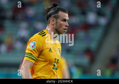 Gareth Bale von Wales während des UEFA Euro 2020 Group A-Spiels im Baku Olympic Stadium in Aserbaidschan. Bilddatum: Mittwoch, 16. Juni 2021. Stockfoto