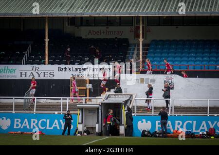 Bath, England 02. Mai 2021. Barclays FA Women's Super League-Spiel zwischen Bristol City Women und Manchester United Women, gespielt im Twerton Park. Stockfoto