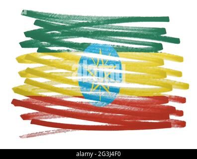 Abbildung der Flagge - Äthiopien Stockfoto