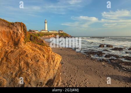 Pigeon Point Lighthouse in Pigeon Point Light Station State Historic Park, Kalifornien, USA. Stockfoto