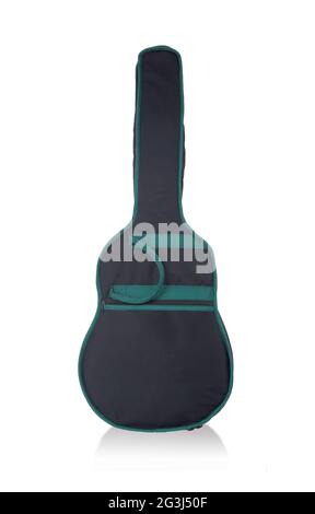 Tasche aus Gitarrenstoff isoliert auf Weiß Stockfoto