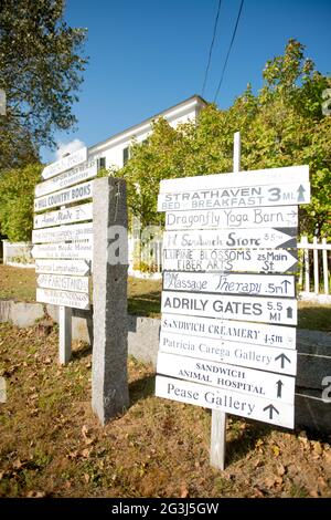 Village of Center Sandwich im Herbst, Sandwich, New Hampshire, USA Stockfoto