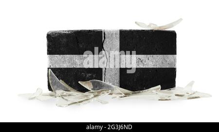 Grobe gebrochene Ziegel Stockfoto