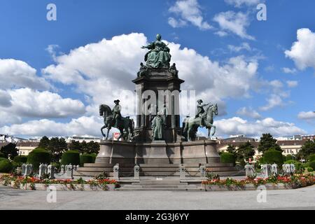 Wien. Maria-Theresien-Platz. Denkmal der Kaiserin Maria Theresia. Stockfoto