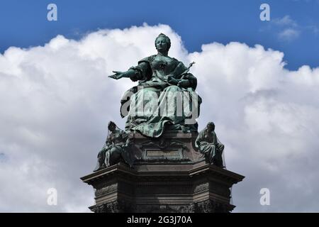 Wien. Maria-Theresien-Platz. Denkmal der Kaiserin Maria Theresia. Stockfoto