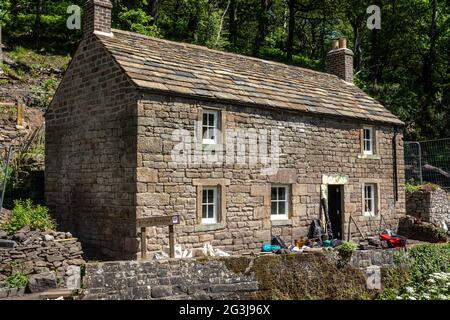 Aquaduct Cottage am Cromford Canal in der Nähe von Leawood Pump House und High Peak Junction, Whatstandwell Derbyshire Stockfoto