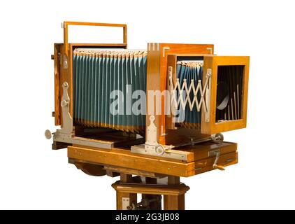 Alte Holzkamera Stockfoto