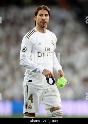 Aktenfoto vom 26-02-2020 von Sergio Ramos von Real Madrid. Ausgabedatum: Mittwoch, 16. Juni 2021. Stockfoto