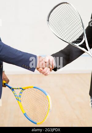 Geschäftsleute Squashspieler Stockfoto