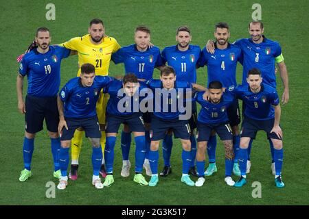 Rom, Latium. Juni 2021. Italien startet beim Fußballspiel Euro2020 zwischen Italien und der Schweiz im Olimpico-Stadion in Rom, Italien, am 16. Juni 2021. Fotografo01 Credit: Independent Photo Agency/Alamy Live News Stockfoto