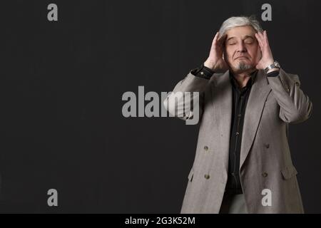 Professor Mann Universität oder Arbeitskollege im studio Stockfoto