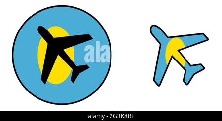 Nationalflagge - Flugzeug isoliert - Palau Stockfoto